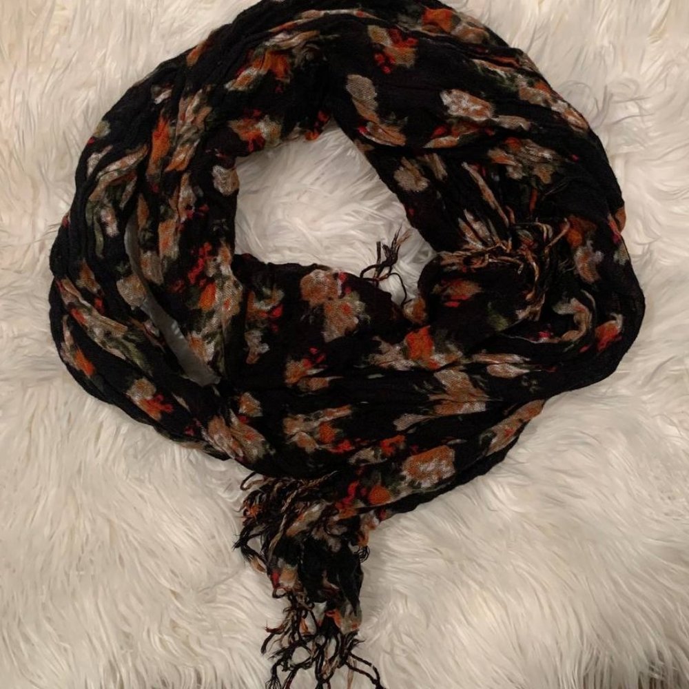 Floral Print Cotton Scarf Wrap